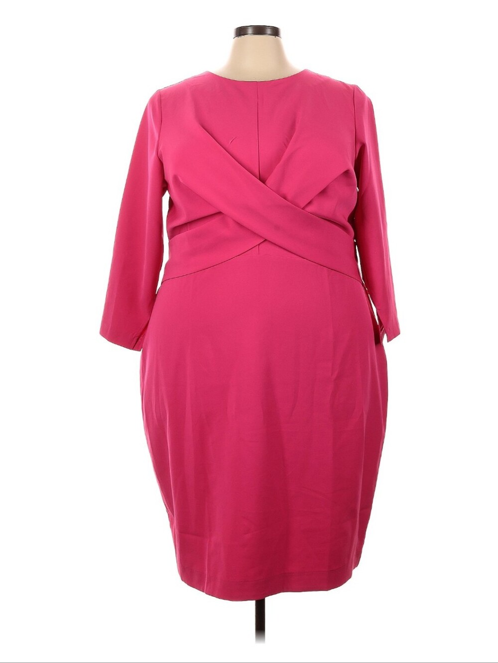 Eloquii Magenta Long Sleeve Twist-Waist Sheath Dress